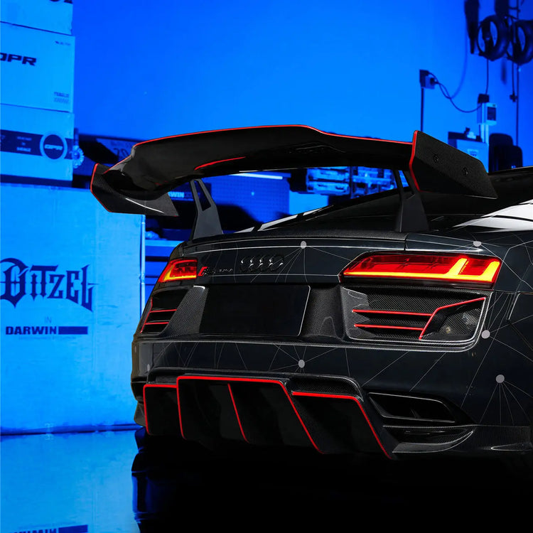 Audi R8 Wide Body kit Partial Carbon Fiber Rear Bumper Kit