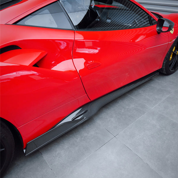iMP Performance 2015-2020 Ferrari 488 GTB & SPIDER Carbon Fiber Side Skirt Underboard