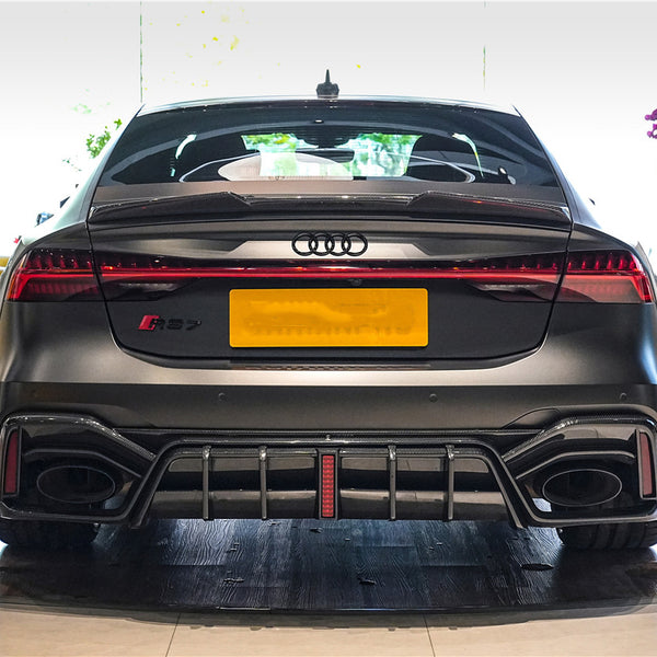 iMP Performance 2019-2024 Audi RS6 Avant & RS7 C8 Carbon Fiber Type II Rear Diffuser w/ Brake Light