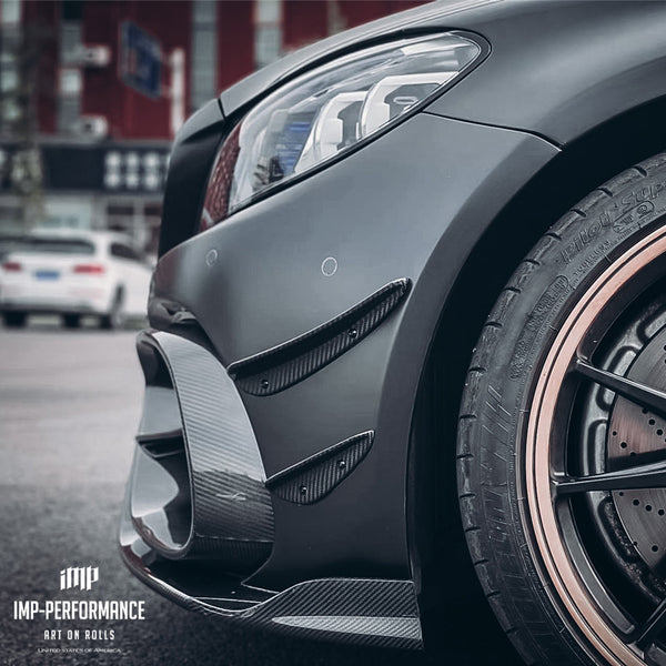 iMP Performance 2016-2021 Mercedes Benz C205 C63 AMG Coupe Carbon Fiber Front Bumper Canards