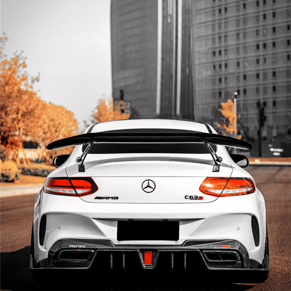 iMP Performance 2016-2021 Mercedes Benz C205 C63 AMG Coupe Partial Carbon Rear Bumper w/ Brake Light