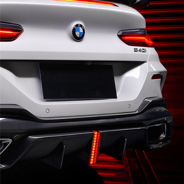 iMP Performance 2018-2022 BMW 8 SERIES G14 Convertible G15 Coupe M-Sport Carbon Rear Lip Diffuser w/   Brake Light