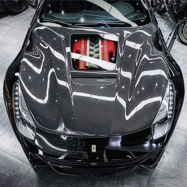 iMP Performance 2012-2015 Ferrari F12 Berlinetta Partial Carbon Hood w/ Glass