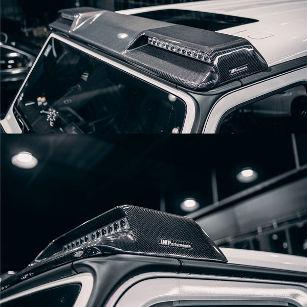 iMP Performance 2018-2022 Mercedes Benz W463A G63 & G Class Carbon Front Roof Spoiler w/ DRL