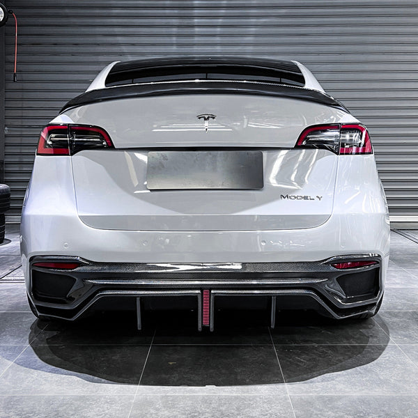 iMP Performance 2020-2023 Tesla Model Y Partial Carbon Fiber Rear Bumper w/ Diffuser