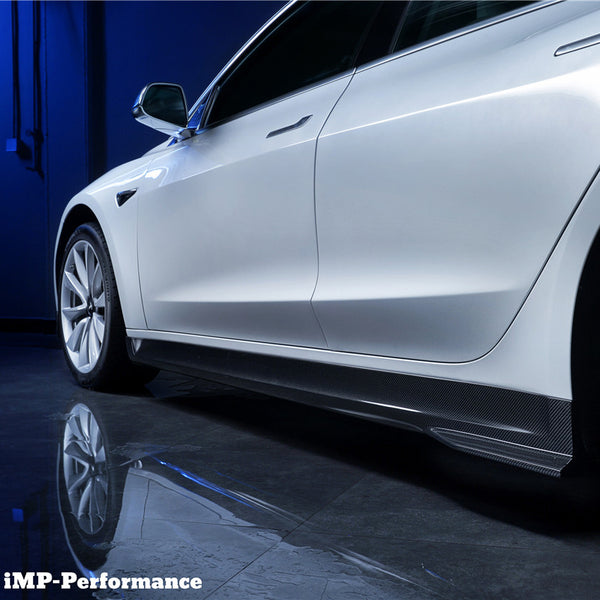 iMP Performance 2017-2023 Tesla Model 3 Carbon Fiber Side Skirts Sideskirts